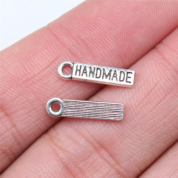 WYSIWYG 40pcs 15x4mm Handmade Charms For Jewelry Making DIY Jewelry Findings Antique Silver Color Antique Gold Color