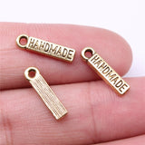 WYSIWYG 40pcs 15x4mm Handmade Charms For Jewelry Making DIY Jewelry Findings Antique Silver Color Antique Gold Color