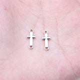 WYSIWYG 40pcs 15x6mm Antique Silver Color Cross Connector For Jewelry Making