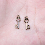 WYSIWYG 40pcs 15x6mm Antique Silver Color Love Key Charms For Jewelry Making
