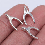 WYSIWYG 40pcs 15x8mm 2 Colors Antique Silver Color Antique Bronze Plated Wishbone Charm Good Wish Charm Wish Charm