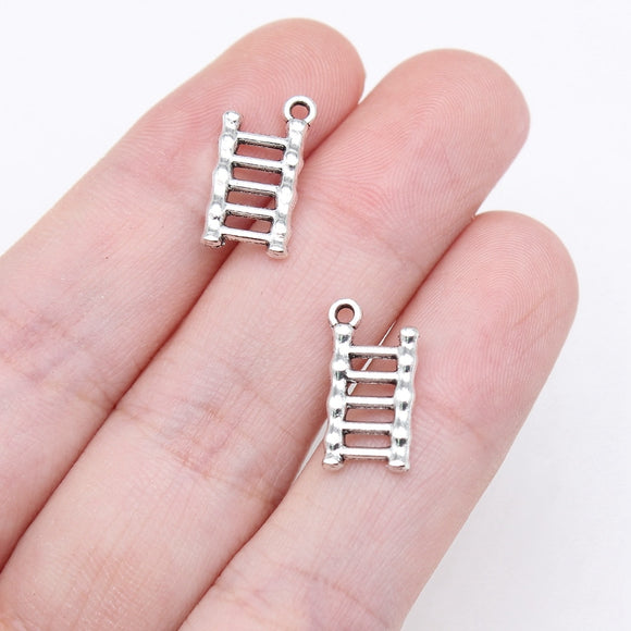 WYSIWYG 40pcs 15x8mm Antique Silver Color Ladder Charms For Jewelry Making