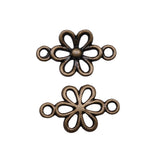 WYSIWYG 40pcs 15x9mm Antique Silver Color Flower Connector Charms For Jewelry Making DIY Jewelry Findings