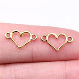 40pcs 15x9mm Antique Silver Color Hollow Heart Connector Charms For Jewelry Making DIY Jewelry Findings ef4258