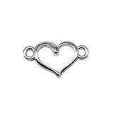 40pcs 15x9mm Antique Silver Color Hollow Heart Connector Charms For Jewelry Making DIY Jewelry Findings ef4258