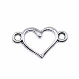 40pcs 15x9mm Antique Silver Color Hollow Heart Connector Charms For Jewelry Making DIY Jewelry Findings ef4258