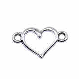 40pcs 15x9mm Antique Silver Color Hollow Heart Connector Charms For Jewelry Making DIY Jewelry Findings ef4258