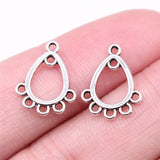 WYSIWYG 40pcs 16x12mm Water Drop Earring Connector Antique Silver Color Jewelry Findings Jewelry Accessories