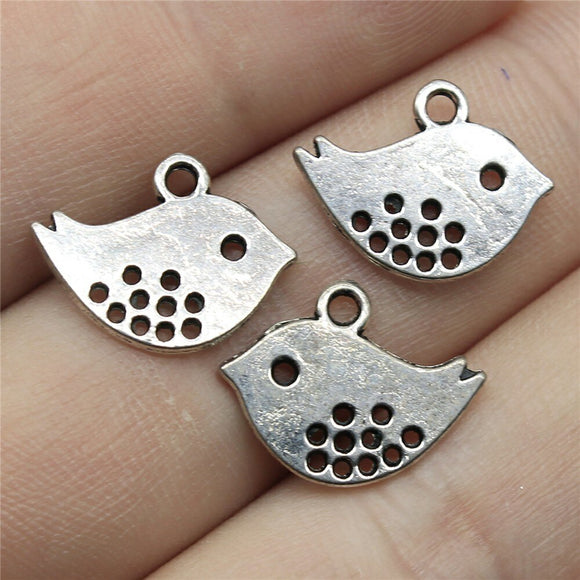 40pcs 16x13mm Charms Double Sided Lovey Bird Antique Making Pendant Vintage DIY Handmade Jewelry EF3986