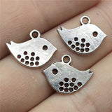 40pcs 16x13mm Charms Double Sided Lovey Bird Antique Making Pendant Vintage DIY Handmade Jewelry EF3986