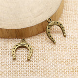 WYSIWYG 40pcs 16x13mm Charms Lucky Horseshoe Horse Tibetan Bronze Silver Color Pendants Antique Jewelry Making