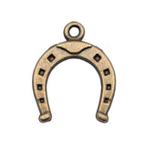 WYSIWYG 40pcs 16x13mm Charms Lucky Horseshoe Horse Tibetan Bronze Silver Color Pendants Antique Jewelry Making