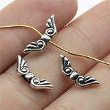 WYSIWYG 40pcs 16x5mm Angel Wing Small Hole Spacers Beads For Jewelry Making Antique Silver Color