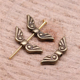 WYSIWYG 40pcs 16x5mm Angel Wing Small Hole Spacers Beads For Jewelry Making Antique Silver Color