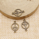 40pcs 17x11mm Charm Connector Peace Peace Connector Charms For Jewelry Making Peace Connector Charms EF3856