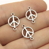 40pcs 17x11mm Charm Connector Peace Peace Connector Charms For Jewelry Making Peace Connector Charms EF3856