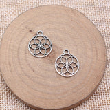 WYSIWYG 40pcs 17x14mm Antique Silver Color Flower Of Life Charms For Jewelry Making