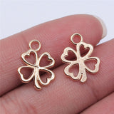 WYSIWYG 40pcs 17x14mm Charms Clover Flower Antique Pendant Fit Vintage Finding DIY For Bracelet Necklace