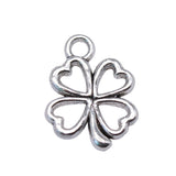 WYSIWYG 40pcs 17x14mm Charms Clover Flower Antique Pendant Fit Vintage Finding DIY For Bracelet Necklace
