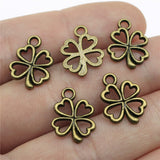 WYSIWYG 40pcs 17x14mm Charms Clover Flower Antique Pendant Fit Vintage Finding DIY For Bracelet Necklace