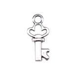WYSIWYG 40pcs 17x7mm 2 Colors Antique Silver Color Antique Bronze Plated Key Charms Mini Tiny Key Charms Small Key Charms