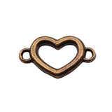 WYSIWYG 40pcs 18x11mm Heart Connector Charms For Jewelry Making Antique Silver Plated Antique Bronze Color Jewelry Findings