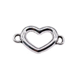 WYSIWYG 40pcs 18x11mm Heart Connector Charms For Jewelry Making Antique Silver Plated Antique Bronze Color Jewelry Findings