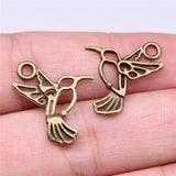WYSIWYG 40pcs 18x18mm Hummingbird Charms For Jewelry Making Antique Silver Plated Antique Bronze Color Jewelry Findings