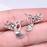 WYSIWYG 40pcs 18x18mm Hummingbird Charms For Jewelry Making Antique Silver Plated Antique Bronze Color Jewelry Findings