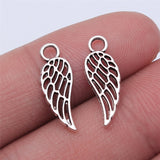 WYSIWYG 40pcs 18x7mm Antique Silver Color Hollow Wings Charms Pendant For Jewelry Making DIY Jewelry Findings