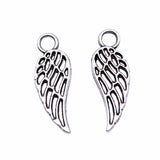 WYSIWYG 40pcs 18x7mm Antique Silver Color Hollow Wings Charms Pendant For Jewelry Making DIY Jewelry Findings