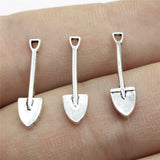 WYSIWYG 40pcs 19x5mm Tool Shovel Pendants For Jewelry Making Antique Silver Color Shovel Pendants Charm Small Shovel