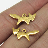 WYSIWYG 40pcs 20x10mm Pendant Little Fox Animal Fox Charm Pendants For Jewelry Making Antique Silver Color Fox Pendants