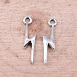 WYSIWYG 40pcs 20x5mm Lightning Charms Antique Silver Color For DIY Jewelry Making Zinc Alloy Charms Pendant Jewelry Findings