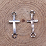 WYSIWYG 40pcs 20x8mm Antique Silver Color Cross Connector Charms For Jewelry Making DIY Jewelry Findings