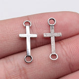 WYSIWYG 40pcs 20x8mm Antique Silver Color Cross Connector Charms For Jewelry Making DIY Jewelry Findings