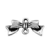 WYSIWYG 40pcs 20x9mm Antique Silver Color Antique Bronze Bow Connector Charm Bow Charm For Jewelry Making Bow Charms Connector