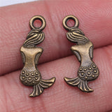 WYSIWYG 40pcs 21x10mm Charms Lovely Mermaid Fish Antique Making Pendant Fit Vintage DIY Handmade Jewelry EF3769