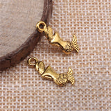 WYSIWYG 40pcs 21x10mm Charms Lovely Mermaid Fish Antique Making Pendant Fit Vintage DIY Handmade Jewelry EF3769