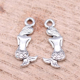 WYSIWYG 40pcs 21x10mm Charms Lovely Mermaid Fish Antique Making Pendant Fit Vintage DIY Handmade Jewelry EF3769
