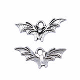 WYSIWYG 40pcs 21x9mm Antique Silver Color Antique Bronze Color Flying Bat Charms For Jewelry Making DIY Jewelry Findings