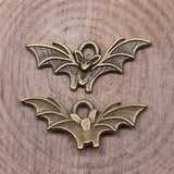 WYSIWYG 40pcs 21x9mm Antique Silver Color Antique Bronze Color Flying Bat Charms For Jewelry Making DIY Jewelry Findings