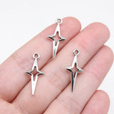 40pcs 23x10mm Antique Silver Color Openwork Star Charms For Jewelry Making h1279