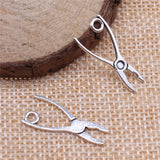 WYSIWYG 40pcs 23x12mm Tool Vise Pliers Charm Pendants For Jewelry Making Antique Silver Color Vise Pliers Pendants Charm Pliers