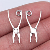 WYSIWYG 40pcs 23x12mm Tool Vise Pliers Charm Pendants For Jewelry Making Antique Silver Color Vise Pliers Pendants Charm Pliers