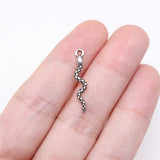 WYSIWYG 40pcs 23x4mm Antique Silver Color Snake Charms For Jewelry Making