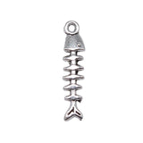 WYSIWYG 40pcs 23x5mm Charm Fish Bone 3 Colors Fish Bone Charms Small Fish Bone Pendant Charms For Jewelry Making