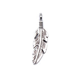 WYSIWYG 40pcs 23x6mm Antique Silver Color Feather Charms For Jewelry Making