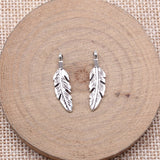 WYSIWYG 40pcs 23x6mm Antique Silver Color Feather Charms For Jewelry Making