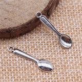 WYSIWYG 40pcs 24x6mm Charms Kitchen Cooking Spoon Tibetan Silver Color Pendants Antique Jewelry Making DIY Handmade Craft H3080